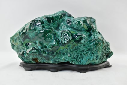 Large Malachite Scholar's Rock with Chrysocolla