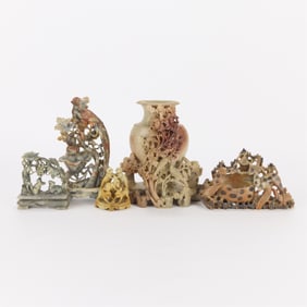 5 Chinese Soapstone Carvings