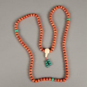 Chinese Coral Prayer Beads - Poss. Dya