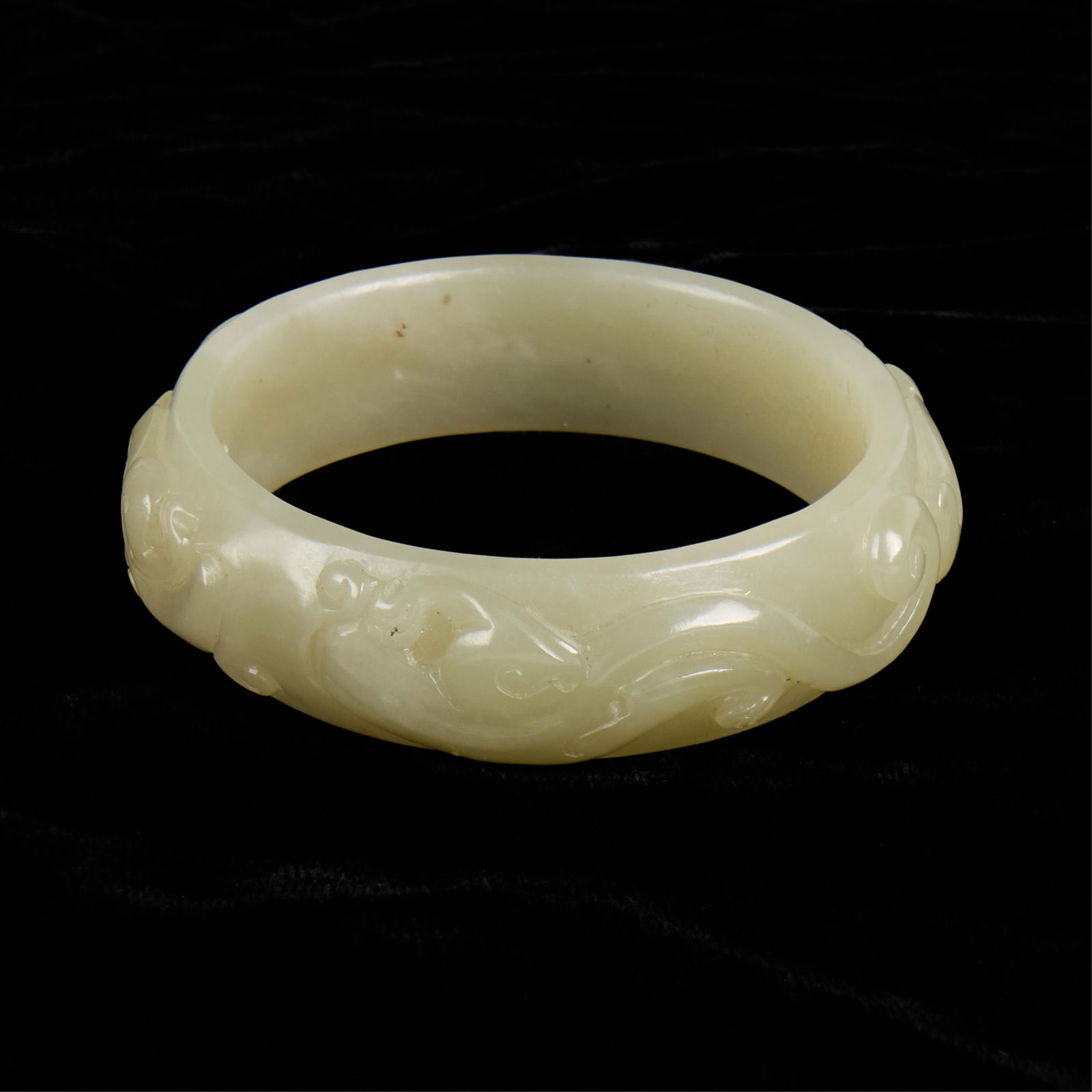 Chinese Modern Carved Jade Bangle (1 of 3)