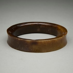 Chinese Carved Brown Jade Bangle