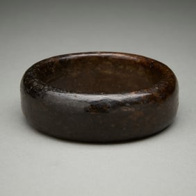 Chinese Carved Brown Jade Bangle Bracelet