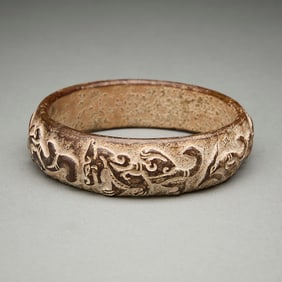 Vintage Chinese Carved Steatite Bangle