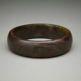 Chinese Carved Jade Bangle Bracelet