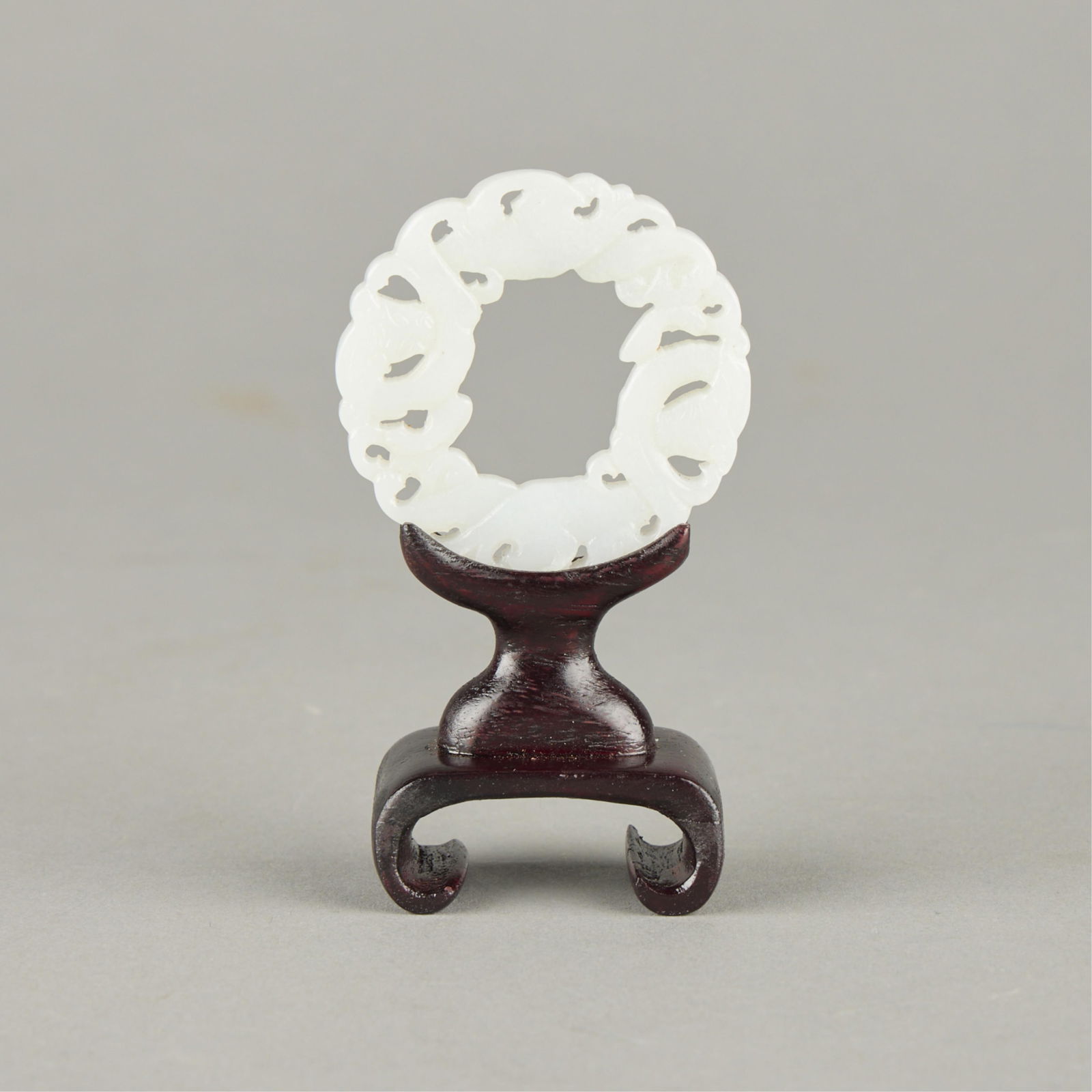Chinese Carved Jade Bi Disk w/ Stand (1 of 4)