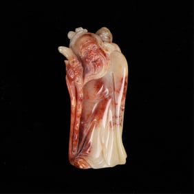 Chinese Modern Carved Hardstone Lohan Figurine