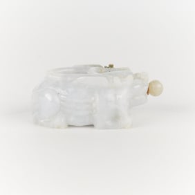 Antique Chinese Carved Jadeite Beast Snuff Bottle