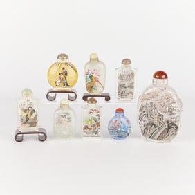 8 Chinese Glass Snuff Bottles