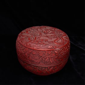 Large Chinese Carved Red Lacquer Box