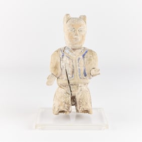 Early Chinese Carved Wooden Tomb Figure