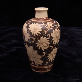 Chinese Ceramic Floral Baluster Vase