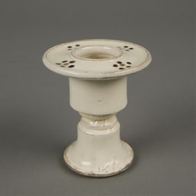 White Chinese Ceramic Candlestick