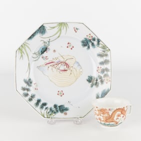 2 Antique Chinese Famille Rose Porcelain Dishes