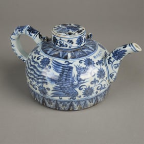 Chinese Blue & White Porcelain Teapot