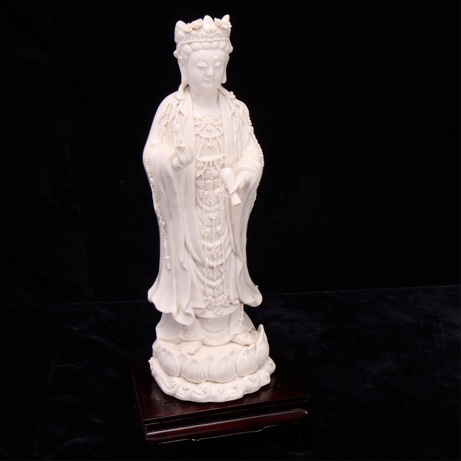 Blanc De Chine Guanyin Porcelain Figure w/ Stand (1 of 3)