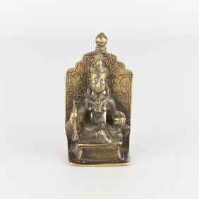 Antique Asian Brass Buddha Deity Figure