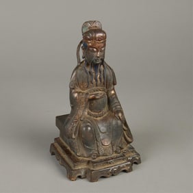 Chinese Bronze Seated Immortal Figure