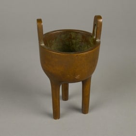 Tall Chinese Bronze Tripod Censer