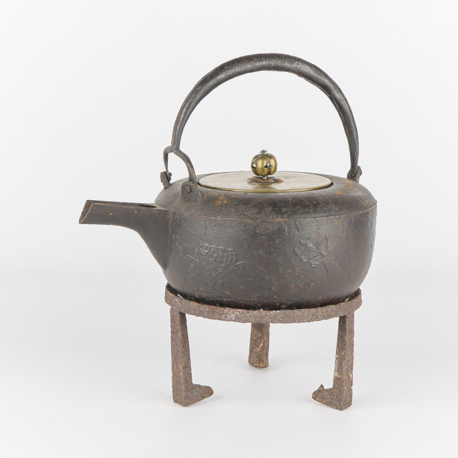 Japanese Bronze Sake Pot w/ Stand (1 of 4)