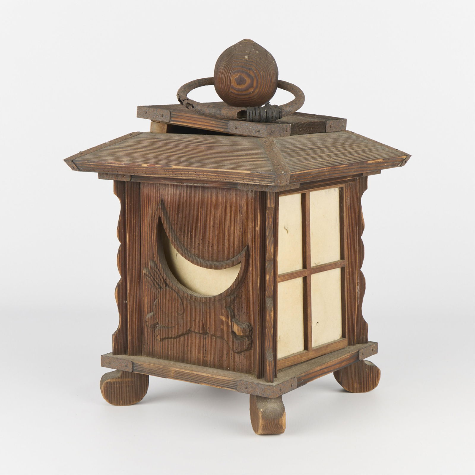 Japanese Carved Wooden Hanging Garden Lantern (1 of 4)