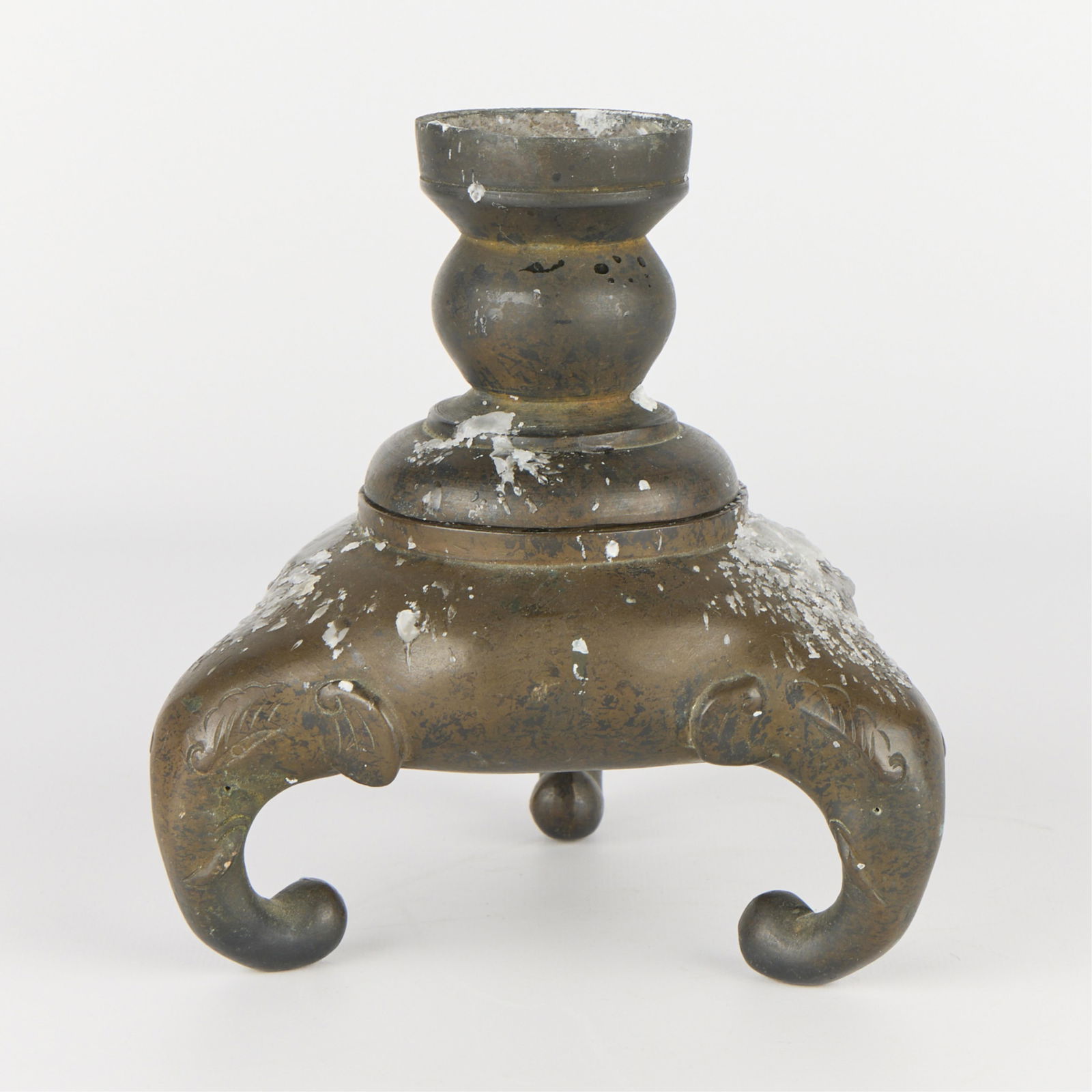 Japanese Bronze Tripod Elephant Candlestick Holder (1 of 4)
