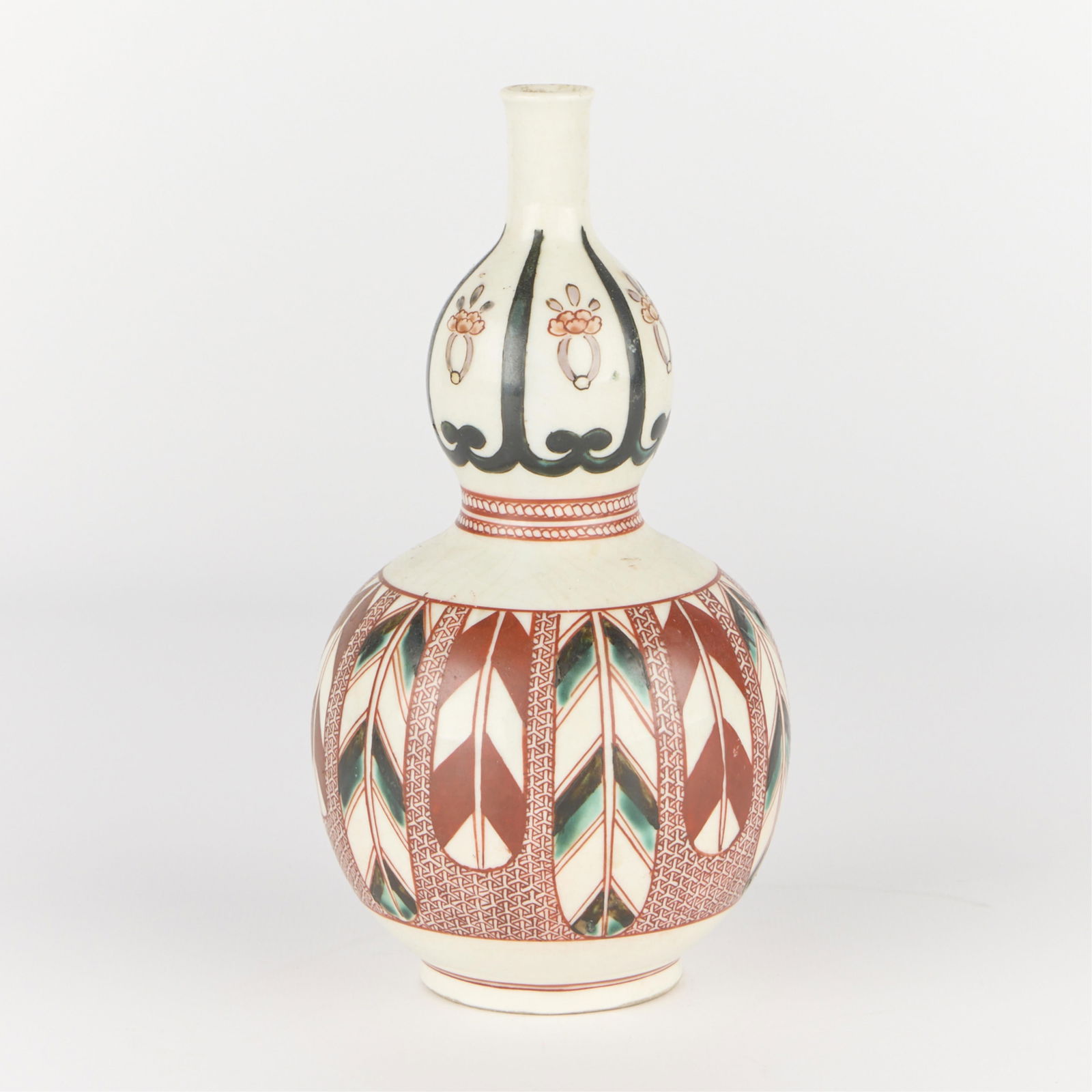 Japanese Kutani Ware Ceramic Double Gourd Vase (1 of 4)