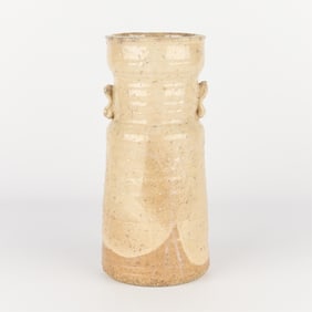 Signed Japanese Iga Ware Studio Ceramic Vase