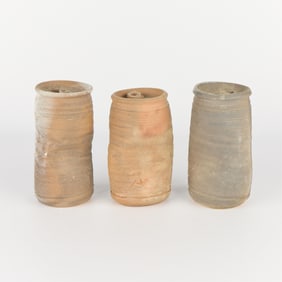 3 Kada & Akeme Kimura Pottery Beer Cans 1985