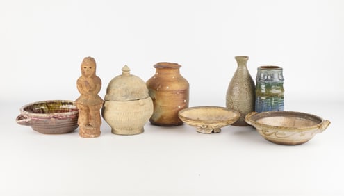 7 Chinese & Japanese Studio Ceramic Vessels