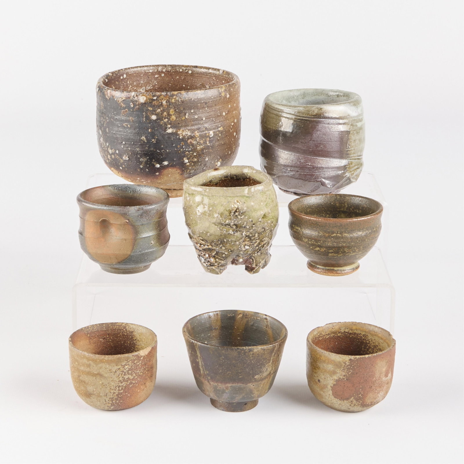 7 Japanese Studio Ceramic Cups & 1 Bowl (1 of 4)