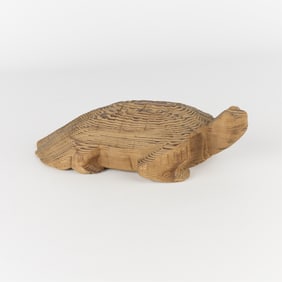 Japanese Carved Wood Turtle