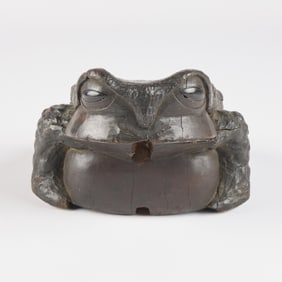 Japanese Carved Wood Frog