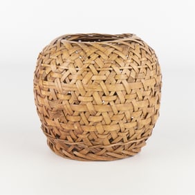 Japanese Bamboo Woven Ikebana Floral Basket