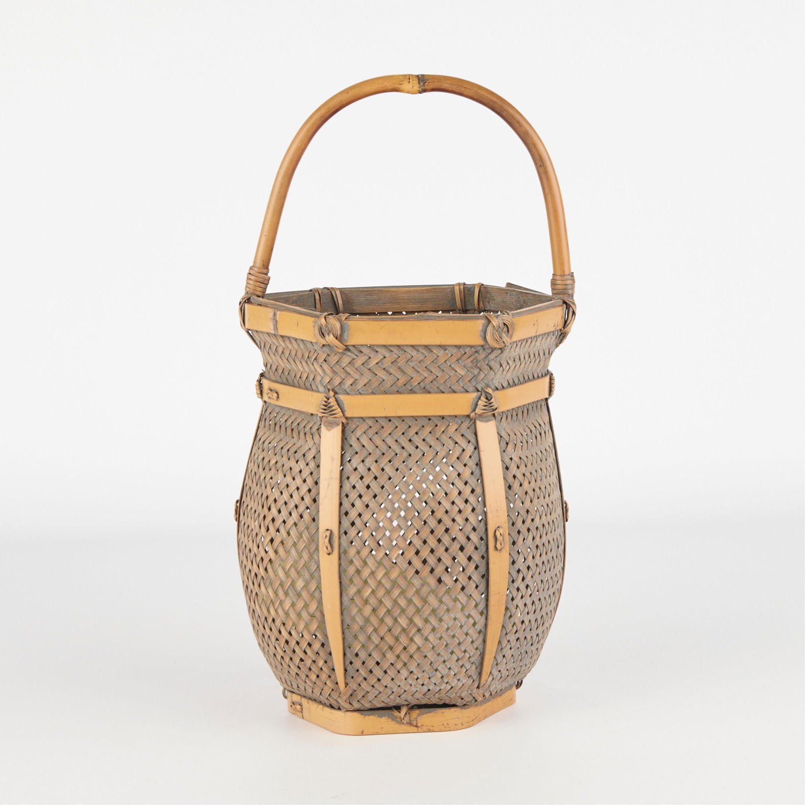 Japanese Bamboo Floral Basket - Signed Dio Getsuai (1 of 4)
