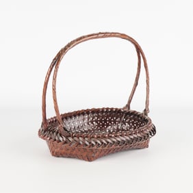 Japanese Bamboo Woven Ikebana Floral Basket