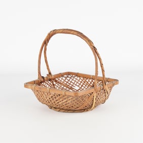 Square Japanese Bamboo Woven Ikebana Floral Basket