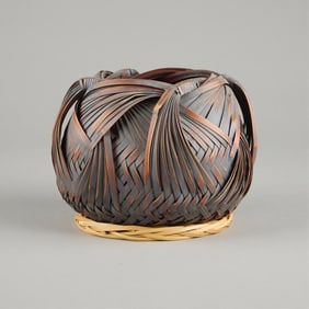 Japanese Bamboo Woven Ikebana Floral Basket