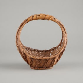 Japanese Bamboo Woven Ikebana Floral Basket