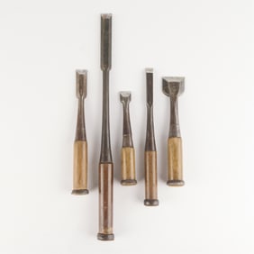 Set 5 Vintage Japanese Nomi Woodworking Chisels