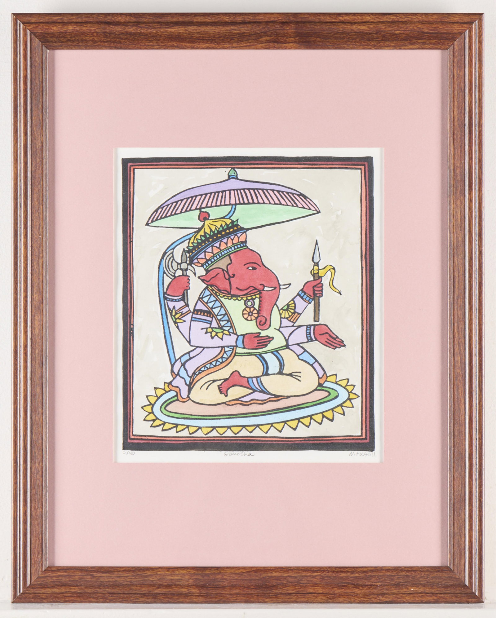 Marvin & Wendy Hill "Ganesha" Woodblock (1 of 4)