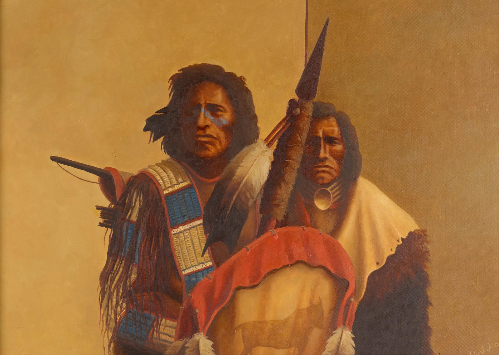 Joe Geshick Miskakeebaneesh Figural O/C Painting (1 of 5)