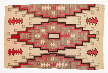 Vintage Navajo Crystal Storm Wool Rug 5'8"x3'9"