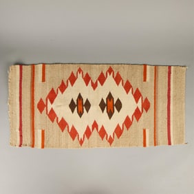 20th c. Navajo Wool Double Saddle Blanket