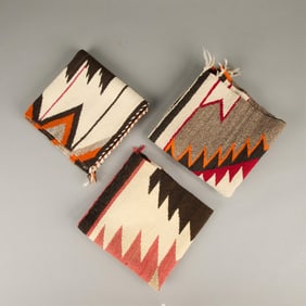3 Southwestern Navajo Wool Saddle Blanket Textiles
