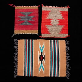 3 20th c. Southwestern Navajo Wool Saddle Blankets