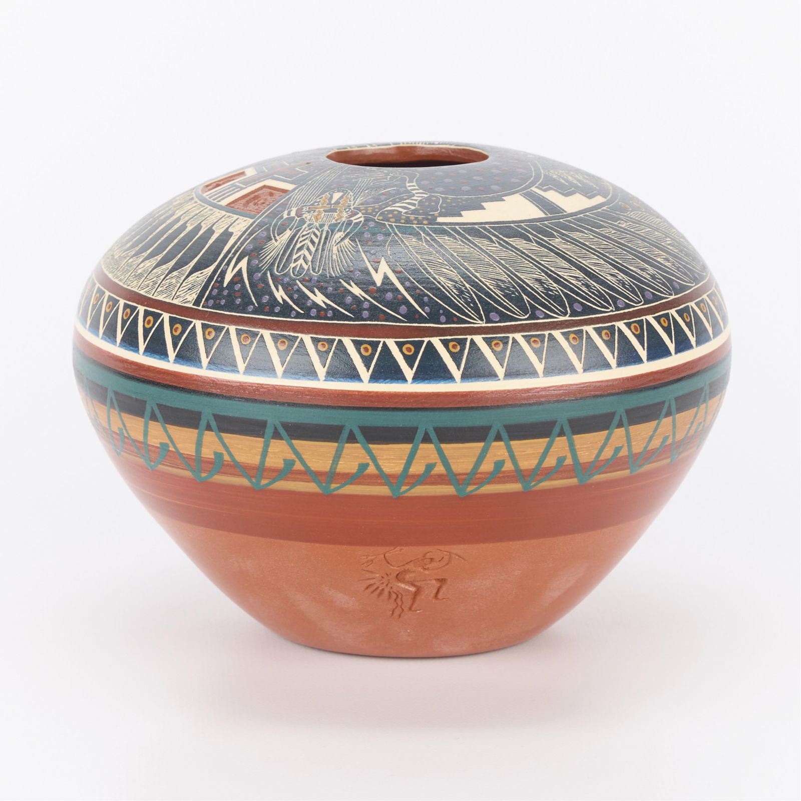 Norman Lansing "Buffalo Dancer Dawn" Ceramic Vase (1 of 6)