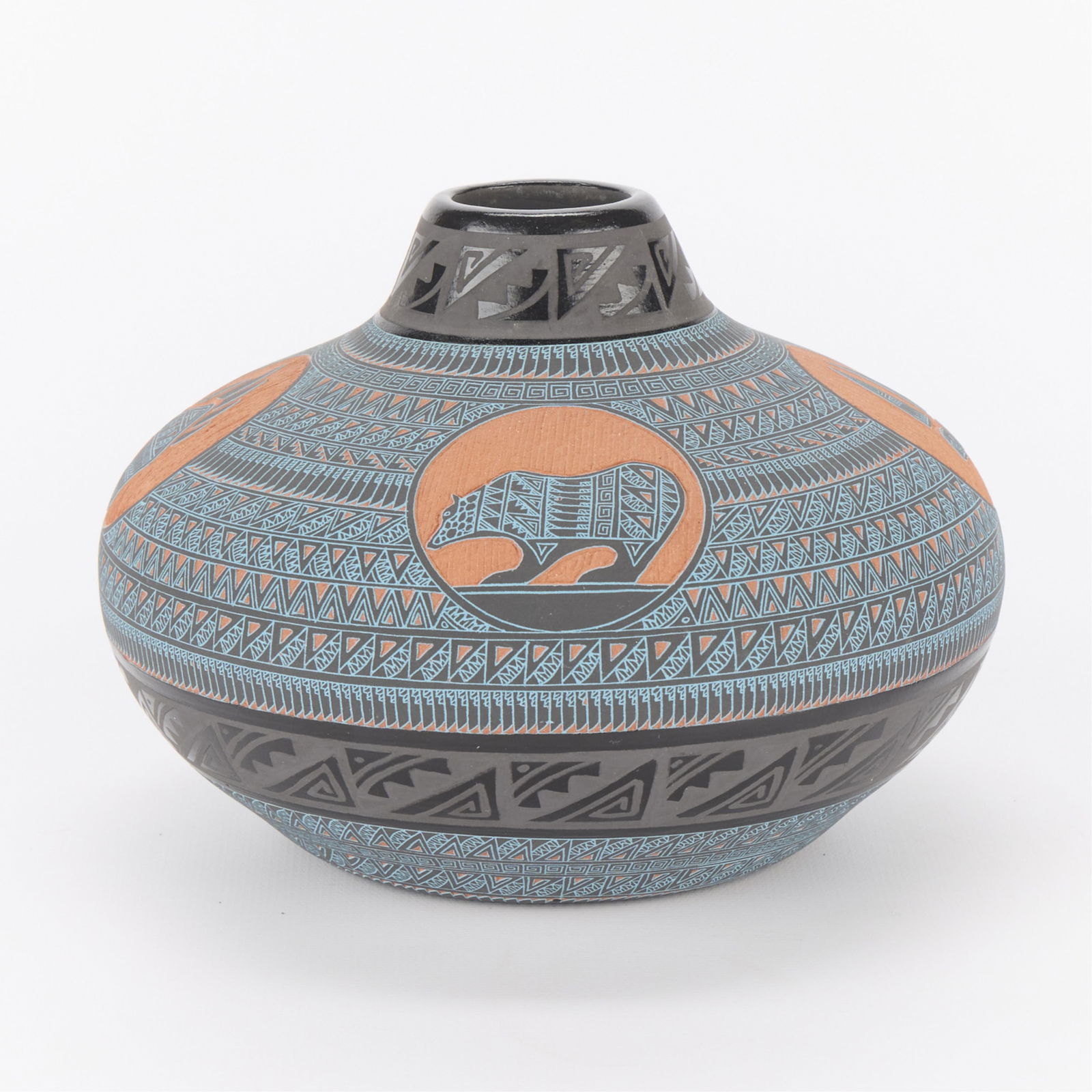 Marvin Blackmore Carved Relief Navajo Pottery Jar (1 of 7)