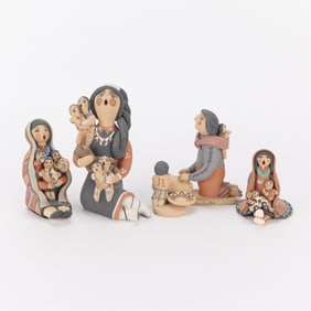 4 Hopi Ceramic Storyteller Figurines