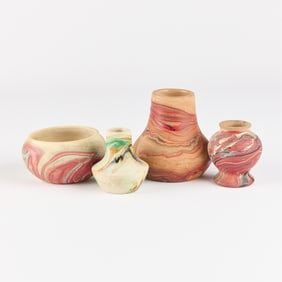 4 Art Pottery Vessels - Incl. Nemadji & Badlands