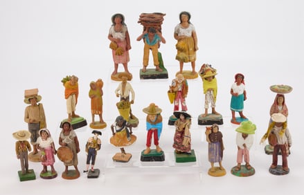 Grp Mexican Folk Art Tlaquepaque Mud Figurines